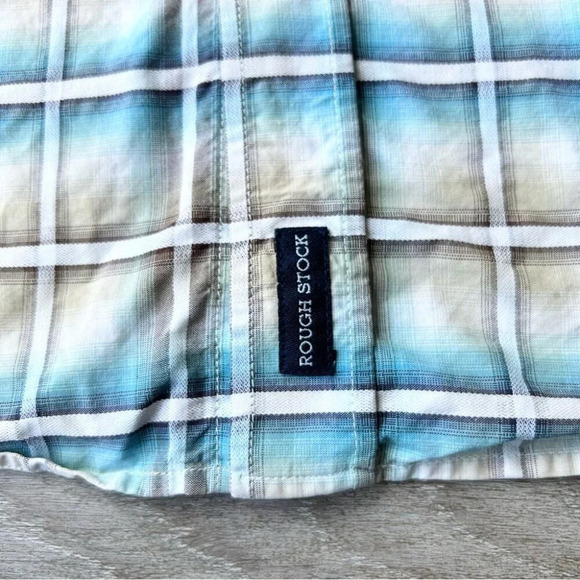 Panhandle Rough Stock Pure Cotton  Button Down Plaid Western Shirt - Picture 9 of 15